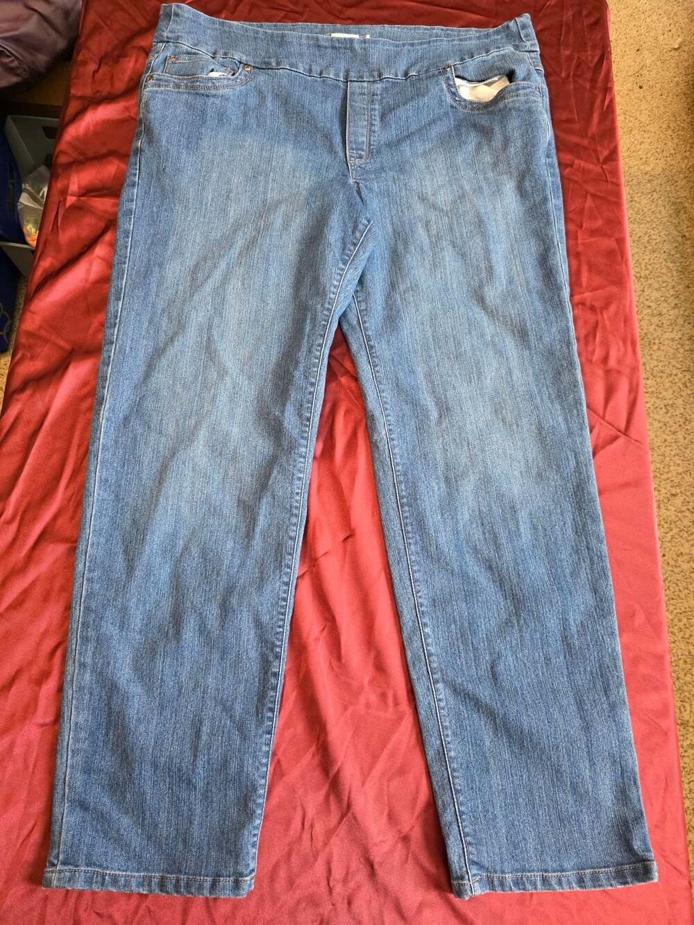 Bluberry Denim Pull-On Stretch Jeans Women's Size 20W  Straight Leg
